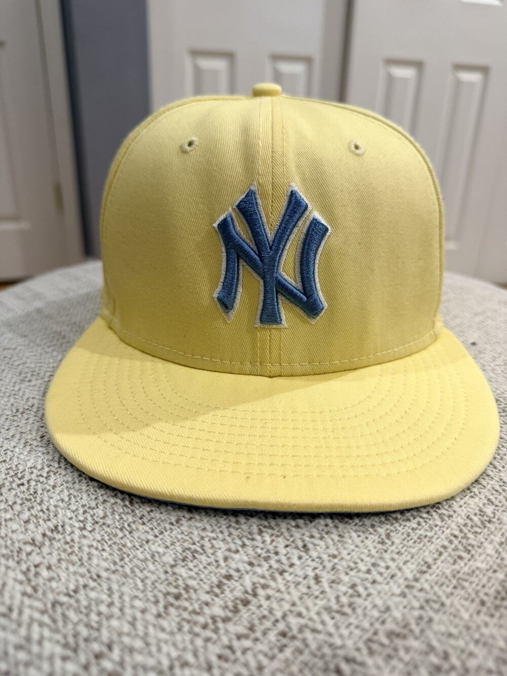 New Era 59FIFTY NY Yankees Cooperstown Fitted Hat Yellow 7 5/8 60.6cm MLB